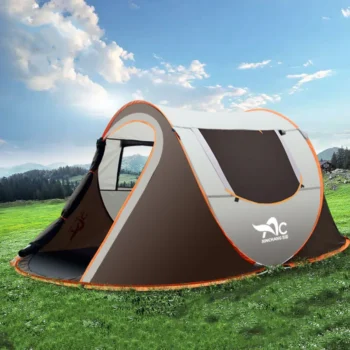 Automatic Pop Up Camping Tent, Ultralight Beach Tent, Outdoor Pattem, One Second Opening, 3-4 Person