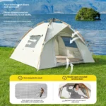 Tent Outdoor Camping3-4Man Beach Automatic Portable Folding Quickly Open Park Camping Sun and Rain Proof