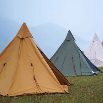 Shatu Pyramid Tent Indian Anti Rainstorm Outdoor Camping Tent Yurt Camp Tent with Chimney
