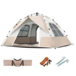 3-4 Person Camping Tent One-touch Full Automatic Tent Waterproof Sun-proof 2 Doors 2 Windows Big Space Family Travel Tent
